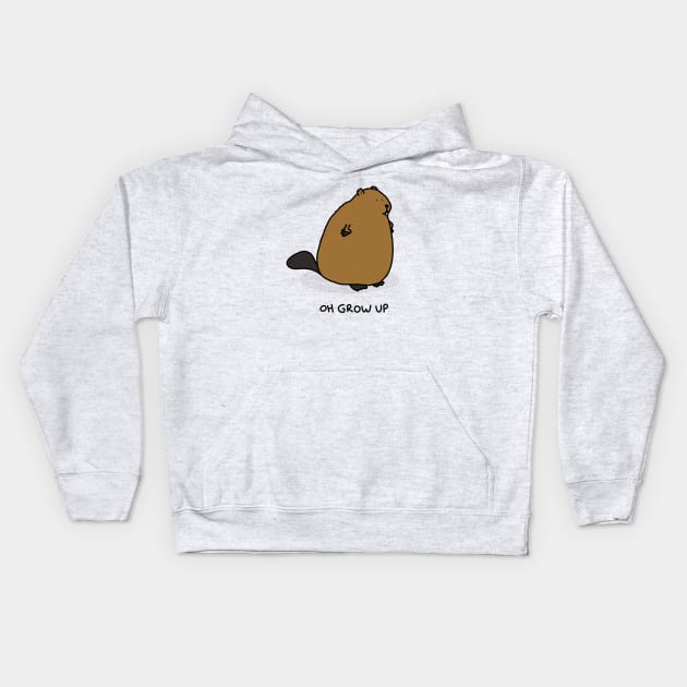 Grumpy Beaver Kids Hoodie by grumpyanimals